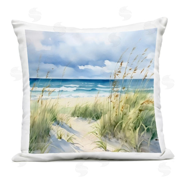 Stupell Industries LSR Design Studio | Serene Coast With Windblown Breeze Printed Throw Pillow