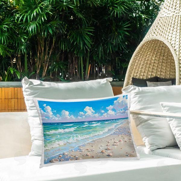 Stupell Industries LSR Design Studio | Shells Awash On Shore Printed Throw Pillow
