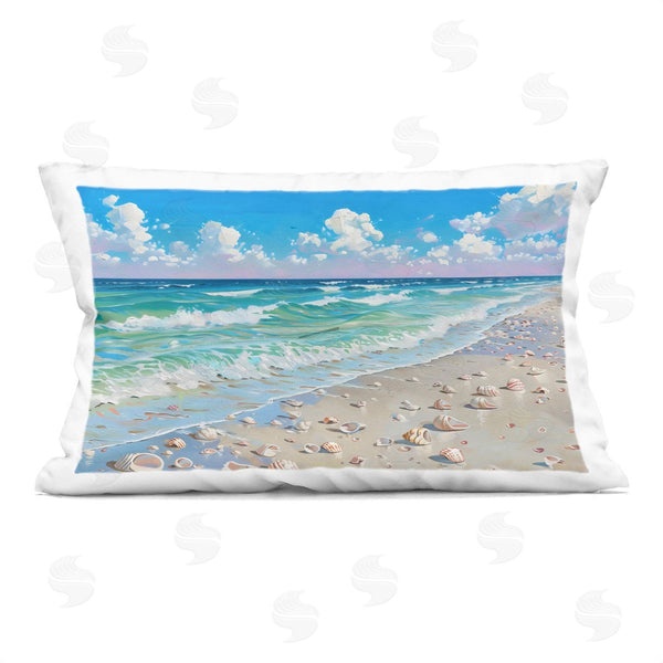 stupell industries LSR Design Studio | Shells Awash on Shore Printed Throw Pillow