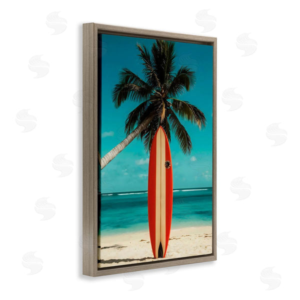 Stupell Industries LSR Design Studio | Single Palm Tree & Surfboard
