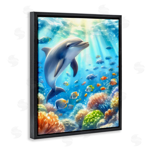Stupell Industries LSR Design Studio | Smiling Dolphin Under Sea