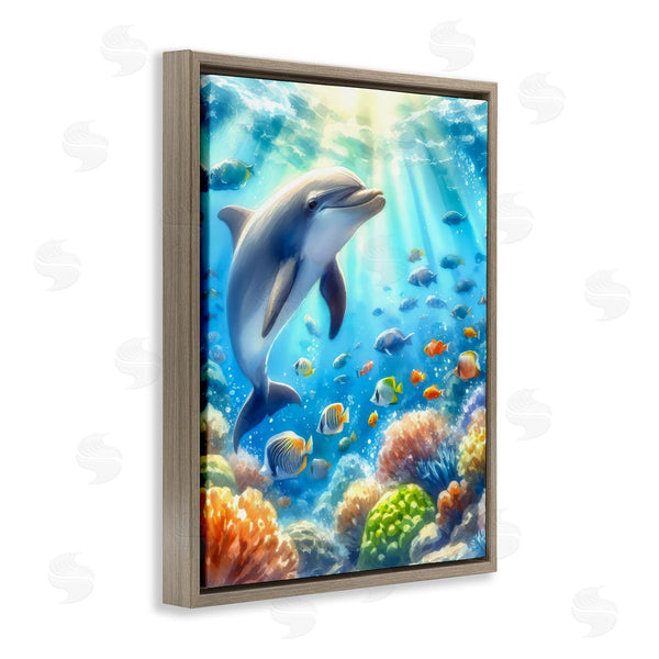 Stupell Industries LSR Design Studio | Smiling Dolphin Under Sea