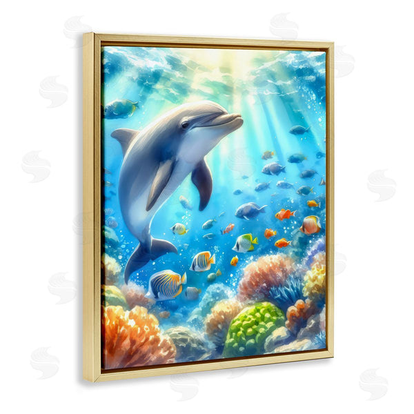 Stupell Industries LSR Design Studio | Smiling Dolphin Under Sea