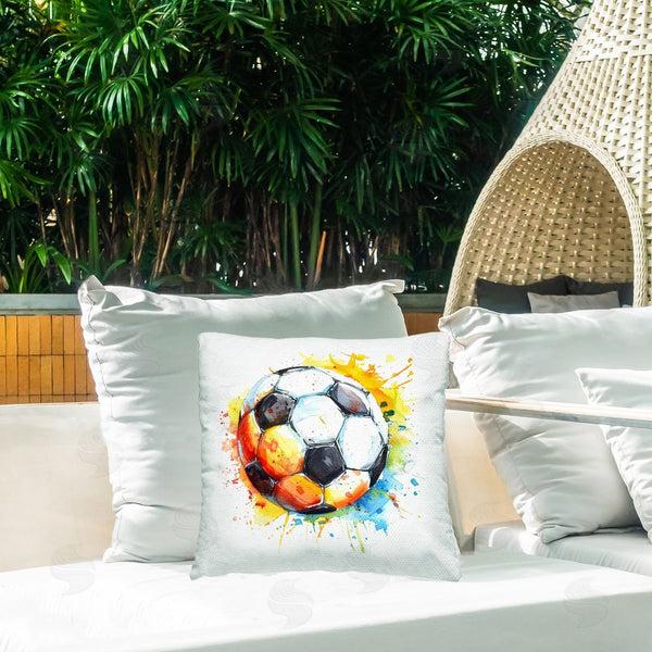Stupell Industries LSR Design Studio | Soccer Ball Bright Splash Printed Throw Pillow