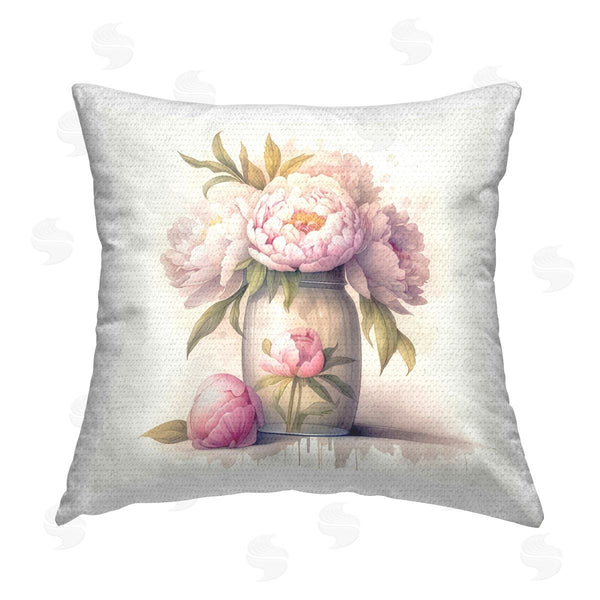 Stupell Industries LSR Design Studio | Soft Pink Peonies Printed Throw Pillow