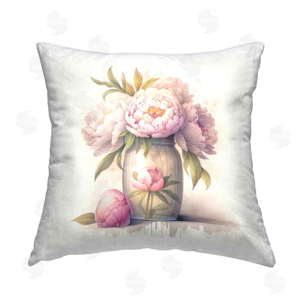 stupell industries LSR Design Studio | Soft Pink Peonies Printed Throw Pillow
