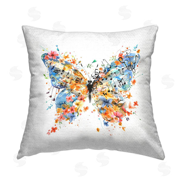 Stupell Industries LSR Design Studio | Song Notes Butterfly Printed Throw Pillow