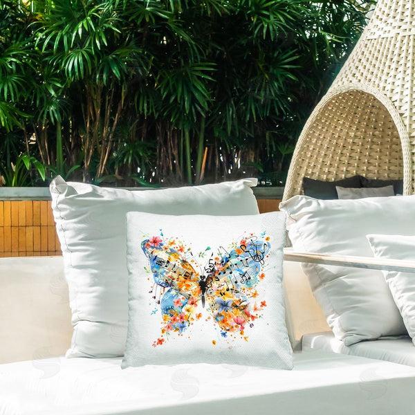 Stupell Industries LSR Design Studio | Song Notes Butterfly Printed Throw Pillow