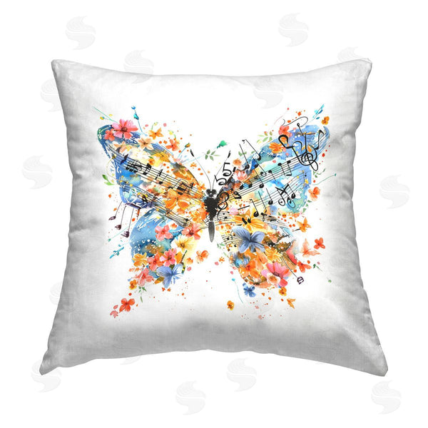 stupell industries LSR Design Studio | Song Notes Butterfly Printed Throw Pillow