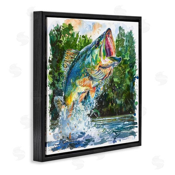 Stupell Industries LSR Design Studio | Splashing Bass Fish