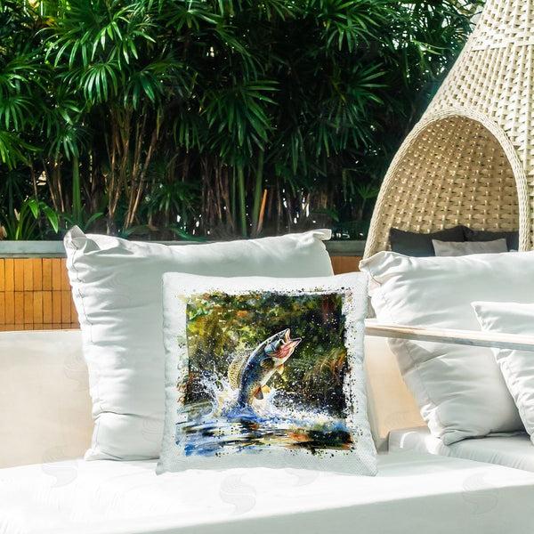 Stupell Industries LSR Design Studio | Splashing Lake Bass Printed Throw Pillow