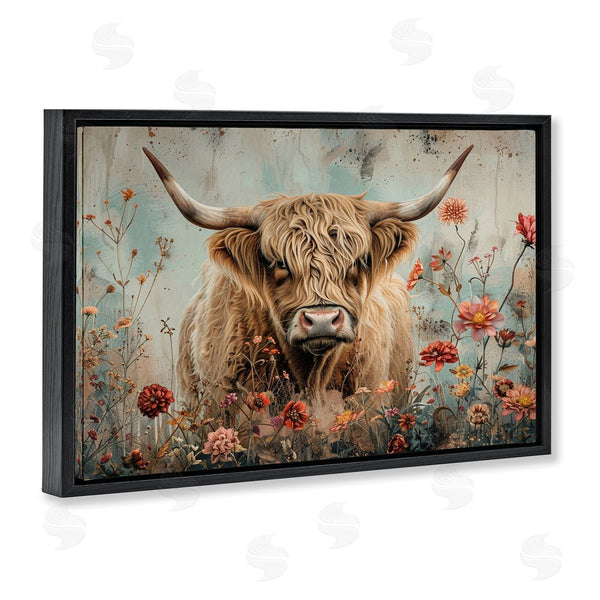 Stupell Industries LSR Design Studio | Spring Blooms Highland Cow