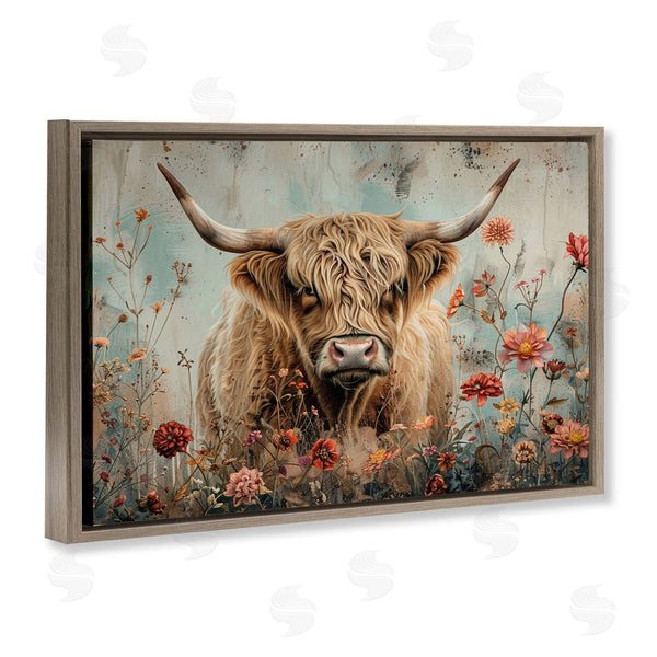 Stupell Industries LSR Design Studio | Spring Blooms Highland Cow