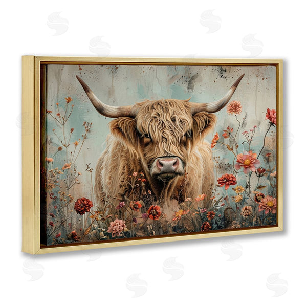 Stupell Industries LSR Design Studio | Spring Blooms Highland Cow