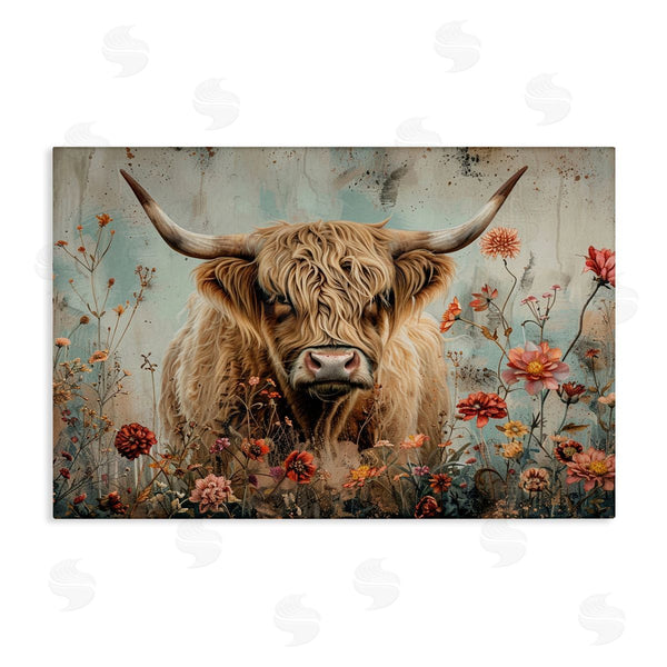 stupell industries LSR Design Studio | Spring Blooms Highland Cow