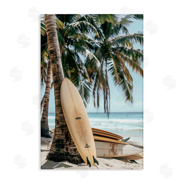 stupell industries LSR Design Studio | Stacked Surfboards & Palm Tree