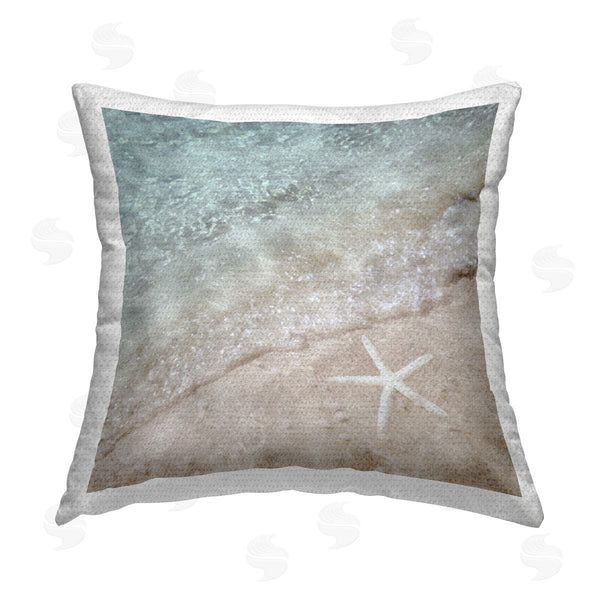 Stupell Industries LSR Design Studio | Starfish On Beach Shore Printed Throw Pillow