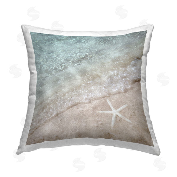 stupell industries LSR Design Studio | Starfish on Beach Shore Printed Throw Pillow