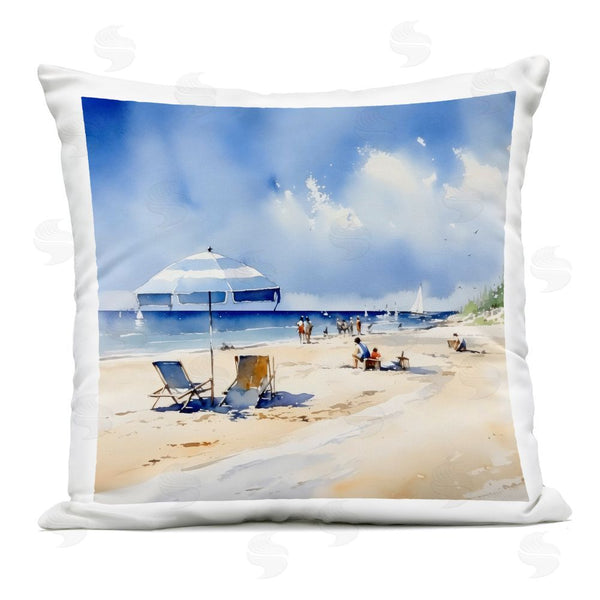 Stupell Industries LSR Design Studio | Stay A While Beach Outing Printed Throw Pillow