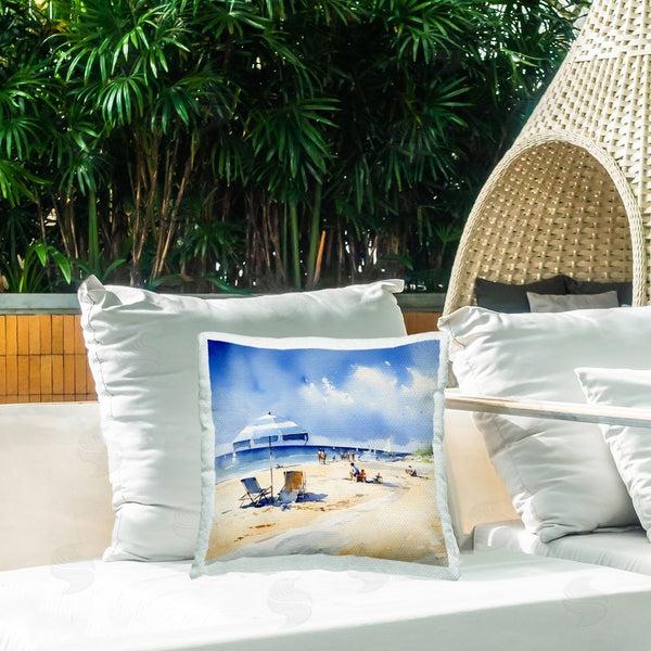 Stupell Industries LSR Design Studio | Stay A While Beach Outing Printed Throw Pillow