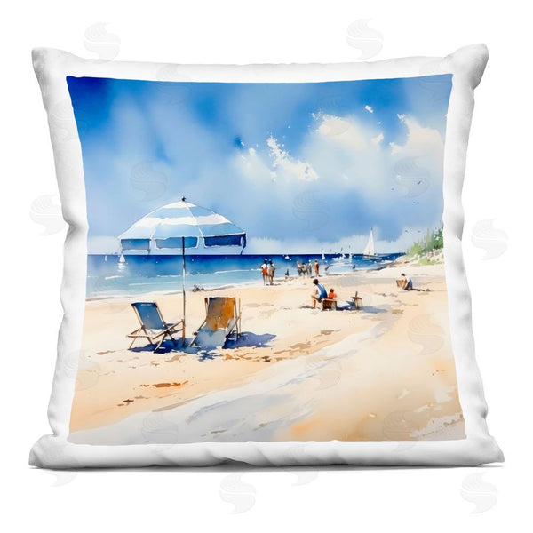 stupell industries LSR Design Studio | Stay A While Beach Outing Printed Throw Pillow