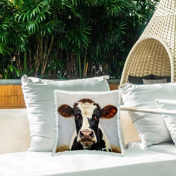 Stupell Industries LSR Design Studio | Stoic Cow Gaze Portrait Printed Throw Pillow