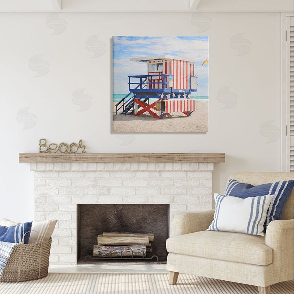 Stupell Industries LSR Design Studio | Striped Lifeguard Hut Wall Art