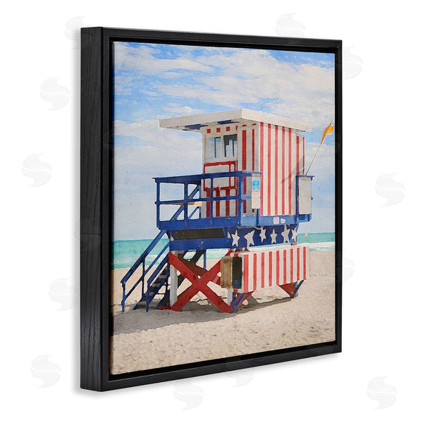 Stupell Industries LSR Design Studio | Striped Lifeguard Hut Wall Art