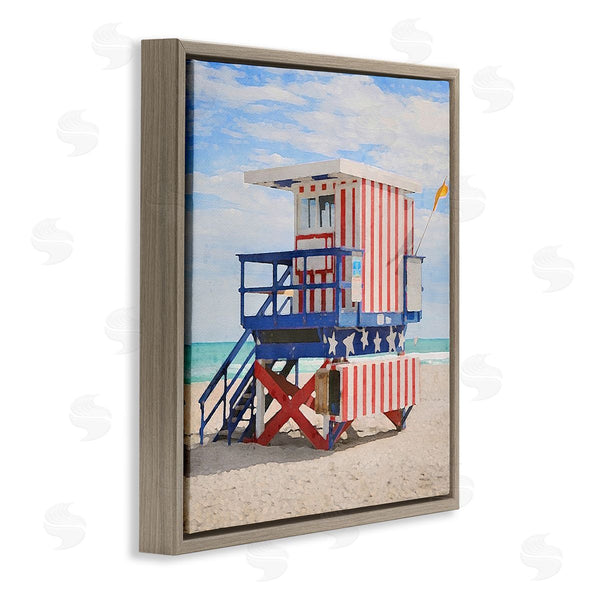 Stupell Industries LSR Design Studio | Striped Lifeguard Hut Wall Art