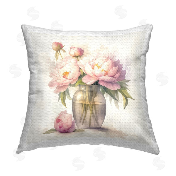 Stupell Industries LSR Design Studio | Subtle Blush Peonies Printed Throw Pillow