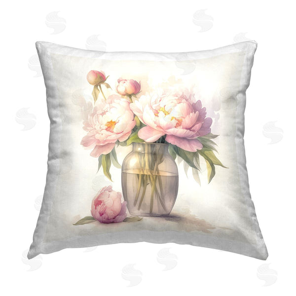 stupell industries LSR Design Studio | Subtle Blush Peonies Printed Throw Pillow