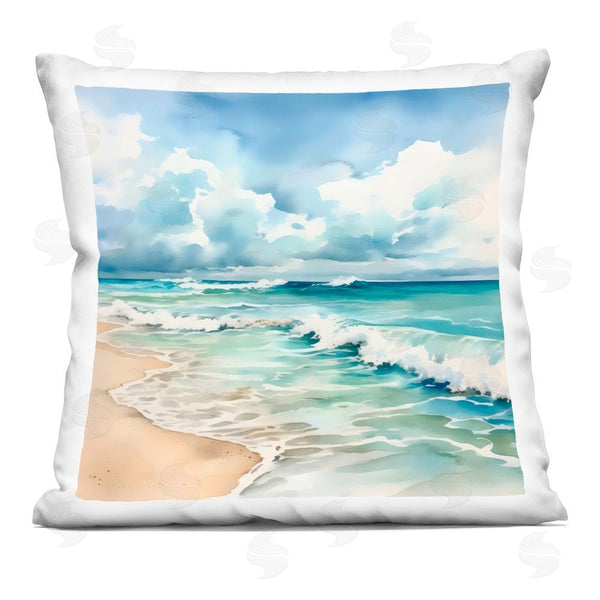 stupell industries LSR Design Studio | Sun Bleached Serene Coast Printed Throw Pillow