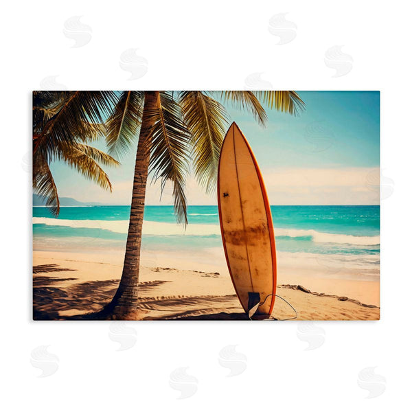 stupell industries LSR Design Studio | Surfboard Standing Near Shore Wall Art