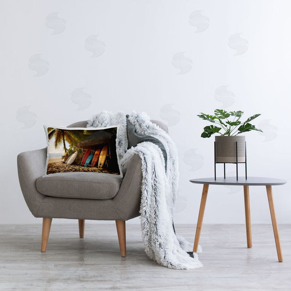 Stupell Industries LSR Design Studio | Surfboards At Beach Hut Printed Throw Pillow