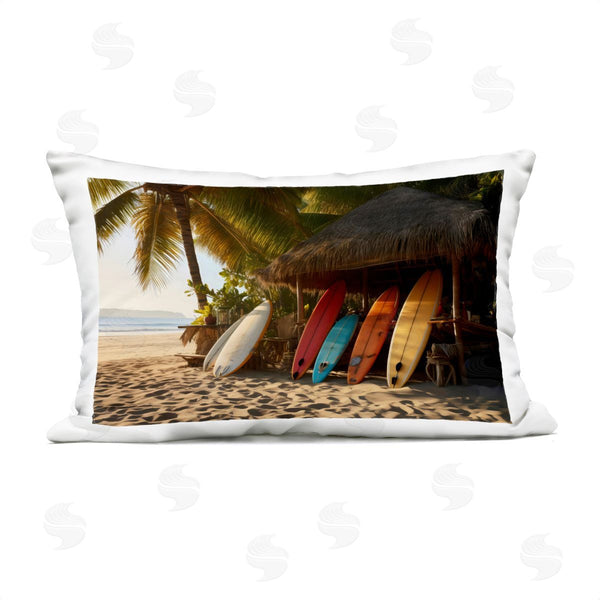 Stupell Industries LSR Design Studio | Surfboards At Beach Hut Printed Throw Pillow