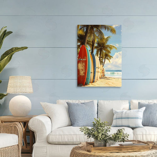 Stupell Industries LSR Design Studio | Surfboards In Line With Palms