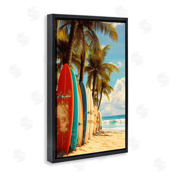 Stupell Industries LSR Design Studio | Surfboards In Line With Palms