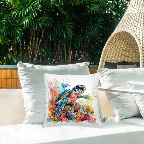 Stupell Industries LSR Design Studio | Swimming Turtle Undersea Printed Throw Pillow
