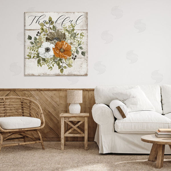 Stupell Industries LSR Design Studio | Thankful Floral Pumpkin