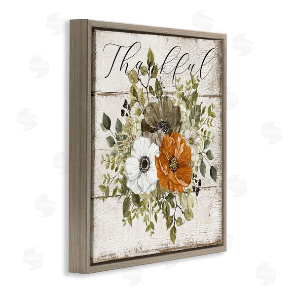Stupell Industries LSR Design Studio | Thankful Floral Pumpkin