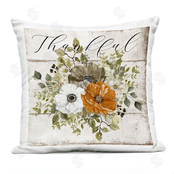 Stupell Industries LSR Design Studio | Thankful Floral Pumpkin Printed Throw Pillow