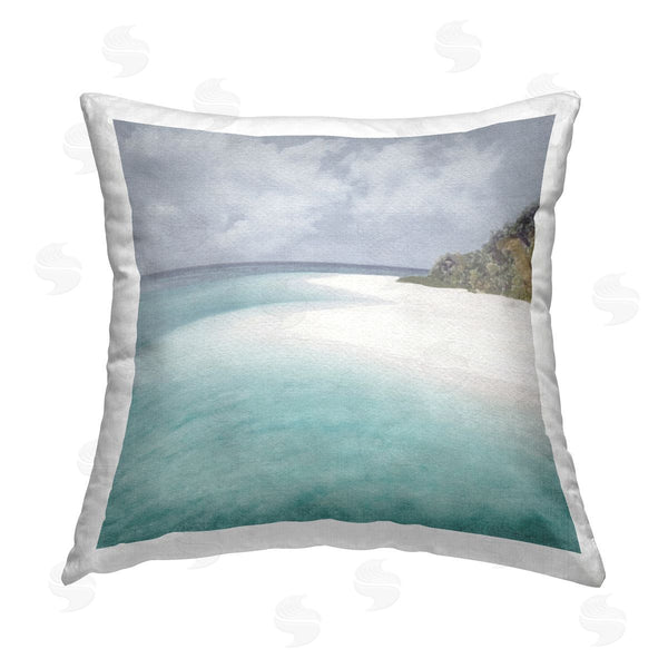 stupell industries LSR Design Studio | Tropical Beach Landscape Printed Throw Pillow