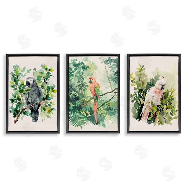 Stupell Industries LSR Design Studio | Tropical Parrots In Jungle Wall Art
