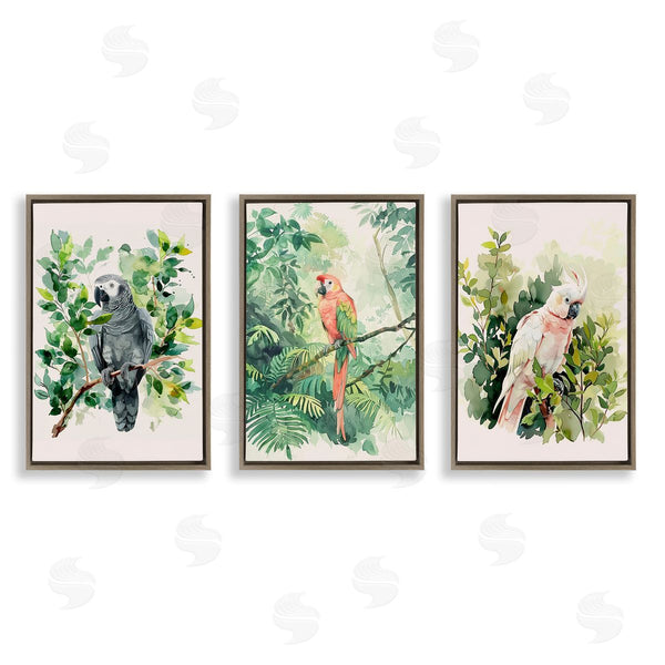 Stupell Industries LSR Design Studio | Tropical Parrots In Jungle Wall Art
