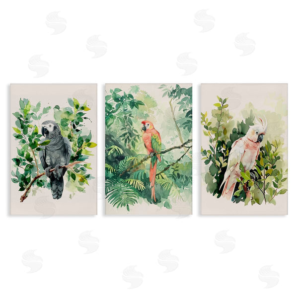 stupell industries LSR Design Studio | Tropical Parrots in Jungle Wall Art