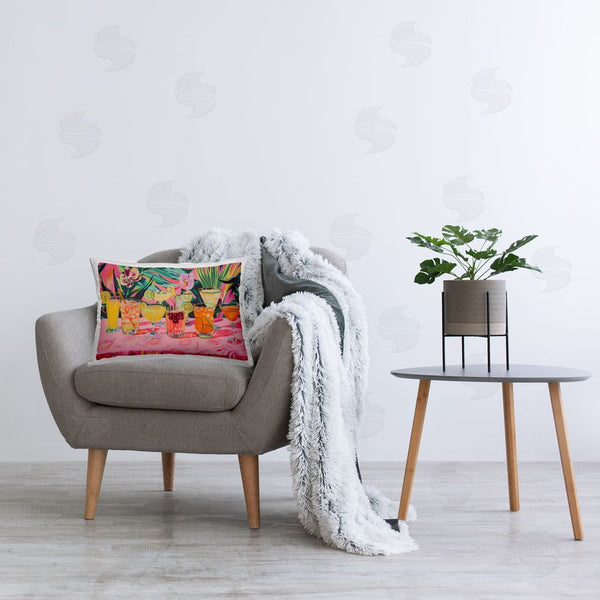 Stupell Industries LSR Design Studio | Tropical Pink Cocktail Party Printed Throw Pillow