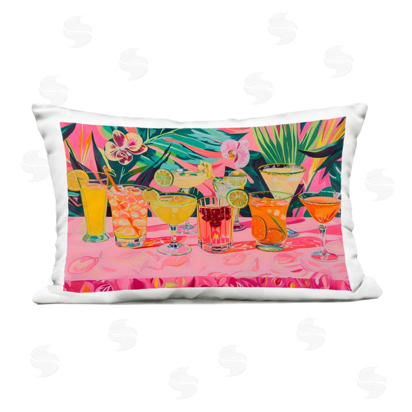 Stupell Industries LSR Design Studio | Tropical Pink Cocktail Party Printed Throw Pillow