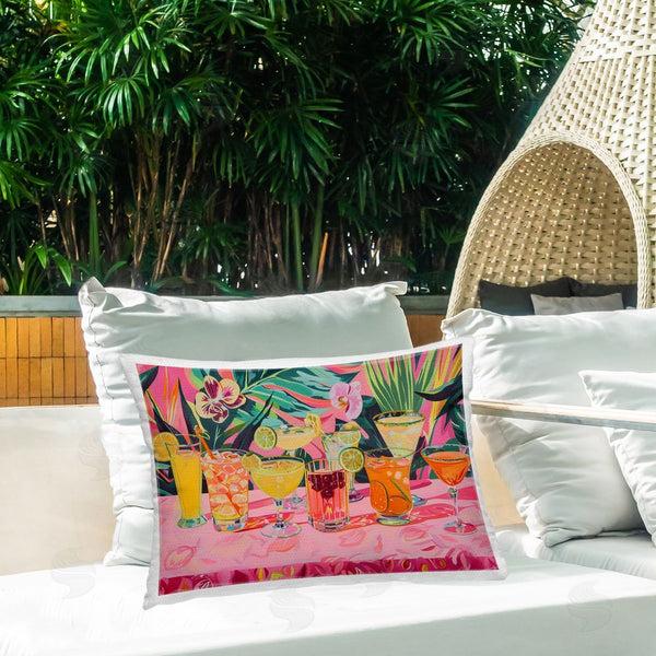 Stupell Industries LSR Design Studio | Tropical Pink Cocktail Party Printed Throw Pillow