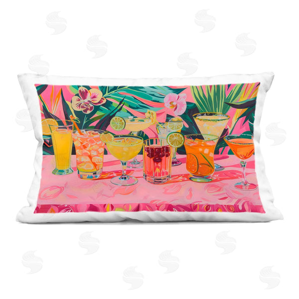 stupell industries LSR Design Studio | Tropical Pink Cocktail Party Printed Throw Pillow