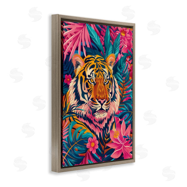 Stupell Industries LSR Design Studio | Tropical Tiger Among Leaves